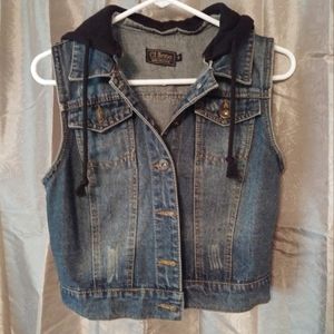 🤘Sleeveless Denim Hoodie